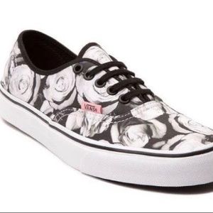 Black and White Floral Vans